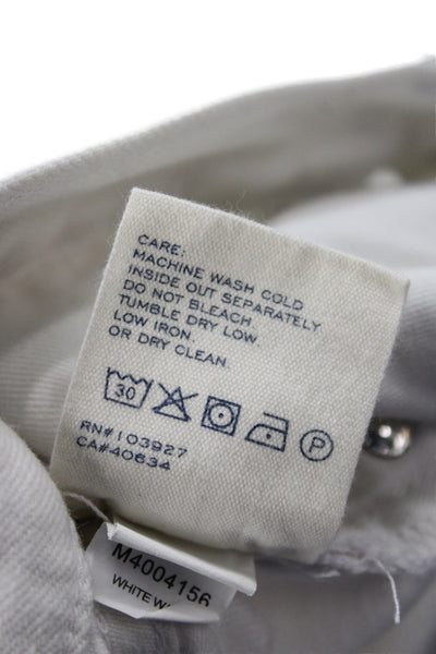 Marc By Marc Jacobs Womens Cropped High Waist Geometric White Jeans Size 31