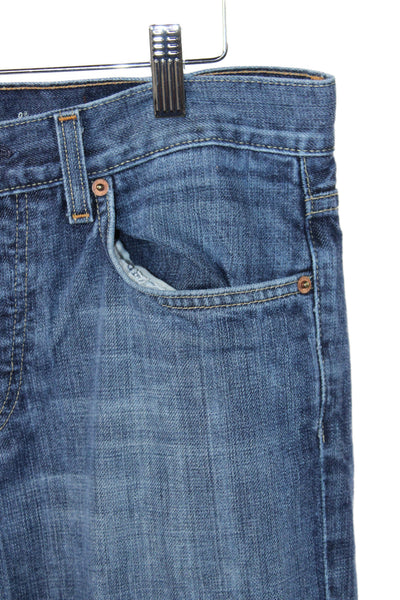 7 For All Mankind Womens Straight Jeans Blue Button Fly Cotton Size 31