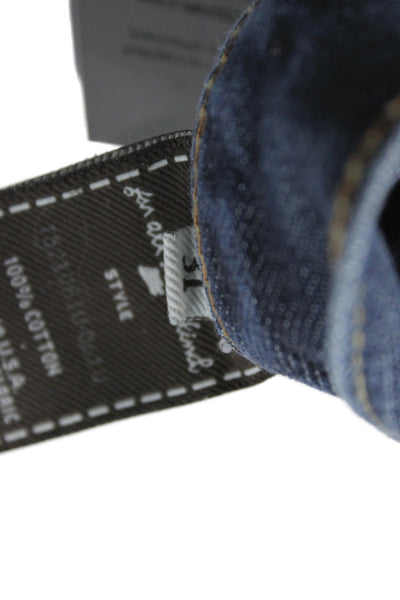 7 For All Mankind Womens Straight Jeans Blue Button Fly Cotton Size 31