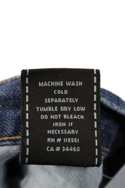7 For All Mankind Womens Straight Jeans Blue Button Fly Cotton Size 31