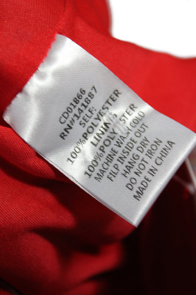 TCEC Womens Mini Striped Red High Neck Sleeveless Knee Length Dress Size M