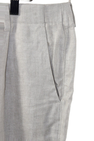 J Crew Mens Beige Herringbone Linen Dress Pants Button Size 33