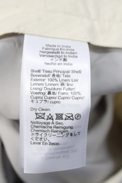 J Crew Mens Beige Herringbone Linen Dress Pants Button Size 33
