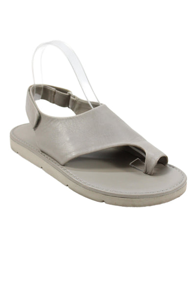 Vince Womens Leather Ankle Strap Sandals Gray Size 9