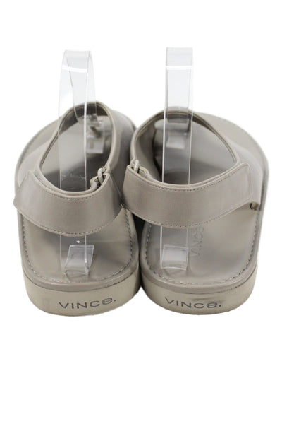 Vince Womens Leather Ankle Strap Sandals Gray Size 9