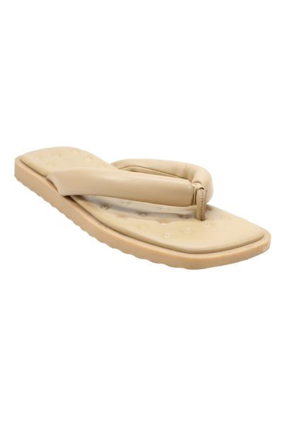 Vince Womens Leather Dotted Flip Flop Slides Beige Size 10