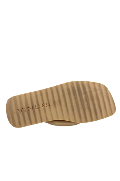 Vince Womens Leather Dotted Flip Flop Slides Beige Size 10