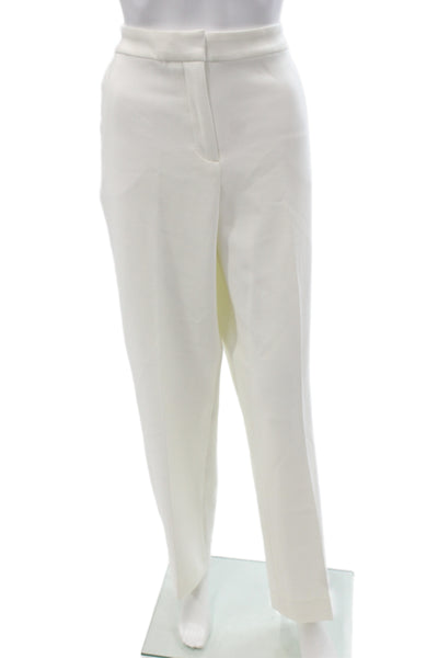 J Crew Womens Dress Pants White Button 64% Polyester Size 14 Tall