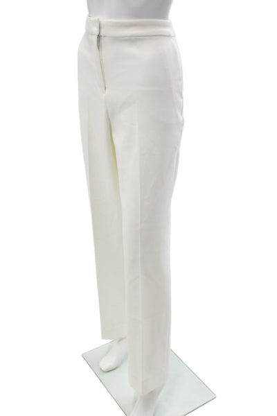 J Crew Womens Dress Pants White Button 64% Polyester Size 14 Tall