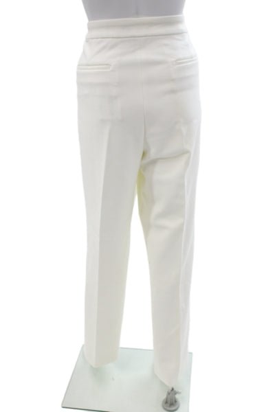 J Crew Womens Dress Pants White Button 64% Polyester Size 14 Tall