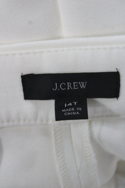 J Crew Womens Dress Pants White Button 64% Polyester Size 14 Tall