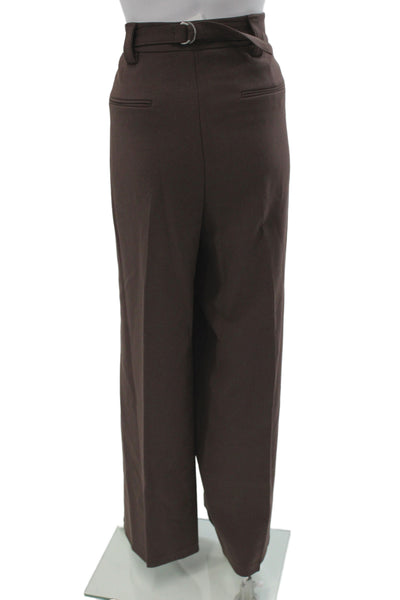 M&S Womens Brown Dress Pants Button Closure Classic Size 18 Tall