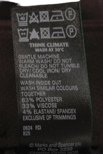 M&S Womens Brown Dress Pants Button Closure Classic Size 18 Tall