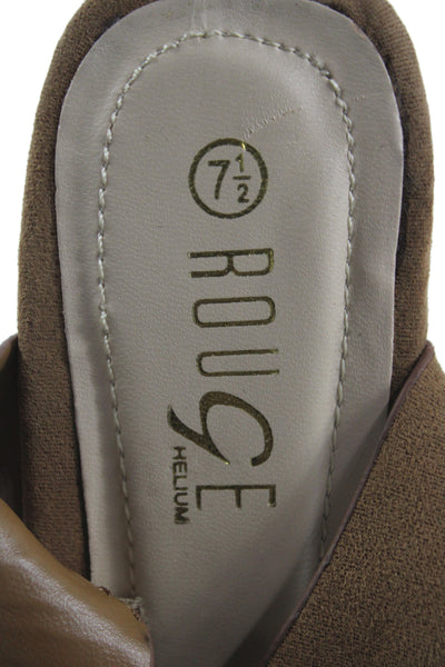 Rouge Helium Womens Strappy Wedge Sandals Brown Size 7.5
