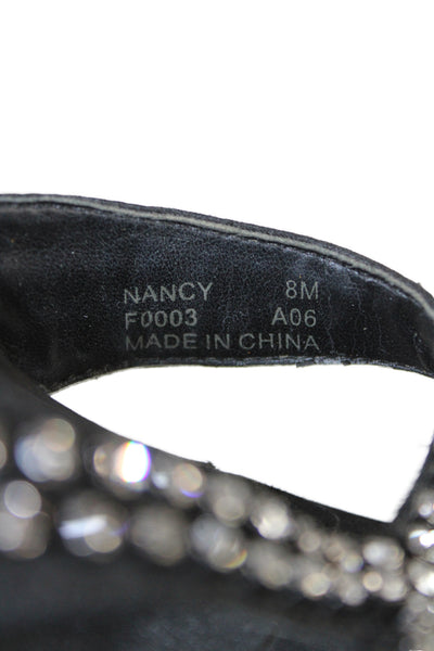 Calvin Klein Womens Embellished Slide On Sandals Black Size 8M