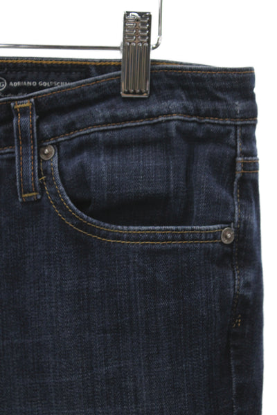 AG Adriano Goldschmied Women Bootcut Jeans Blue Cotton Mid Rise 29in Size 31