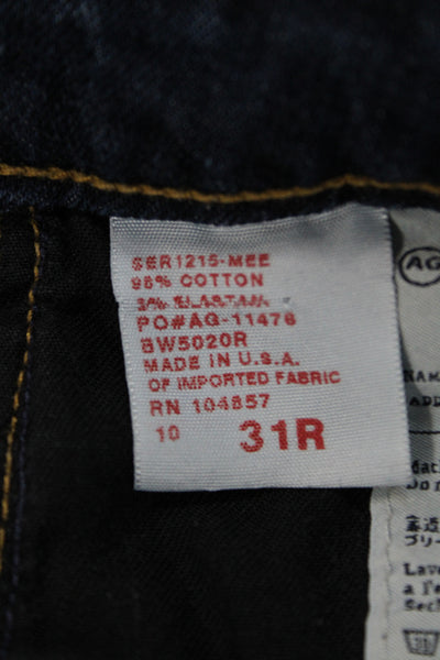 AG Adriano Goldschmied Women Bootcut Jeans Blue Cotton Mid Rise 29in Size 31