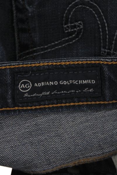 AG Adriano Goldschmied Women Bootcut Jeans Blue Cotton Mid Rise 29in Size 31