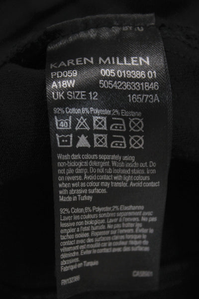 Karen Millen Women Black Straight Jeans Mid Rise Inseam 27 Size 8