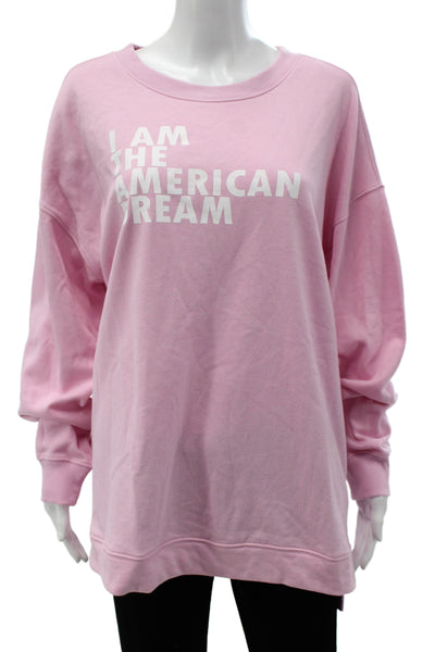 Dubgee Womens Pink Pullover Sweatshirt Crew Neck Long Sleeve Size M