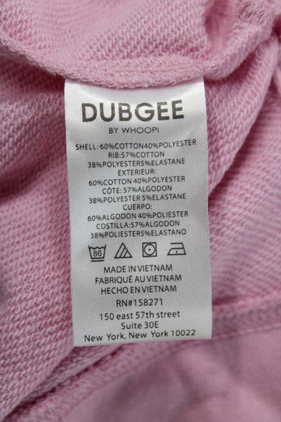 Dubgee Womens Pink Pullover Sweatshirt Crew Neck Long Sleeve Size M