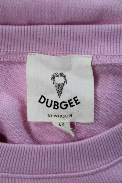 Dubgee Womens Pink Pullover Sweatshirt Crew Neck Long Sleeve Size M