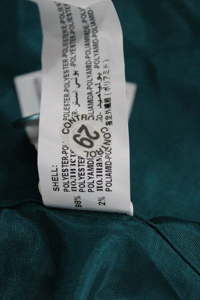 Desigual Womens Trench Coat Multicolor Geometric Button Polyester Size 46