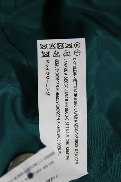 Desigual Womens Trench Coat Multicolor Geometric Button Polyester Size 46