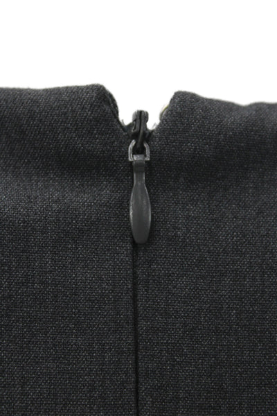 Calvin Klein Womens Sheath Dress Gray Sleeveless Scoop Neck Zip Size 10