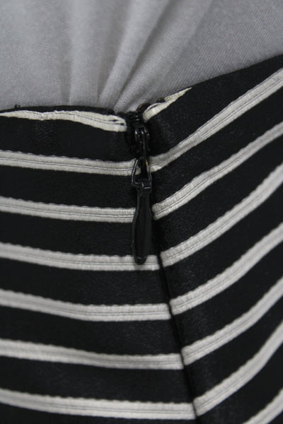 J Crew Women Pleated Silk Striped Skirt Knee Length Zip Size 8