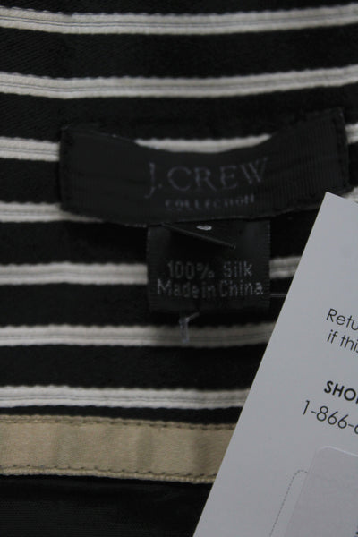 J Crew Women Pleated Silk Striped Skirt Knee Length Zip Size 8
