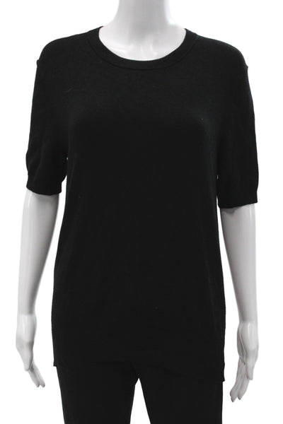 Zara Women Pullover Black Short Sleeve Crew Neck Size XL
