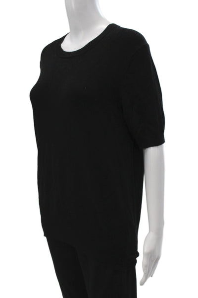 Zara Women Pullover Black Short Sleeve Crew Neck Size XL