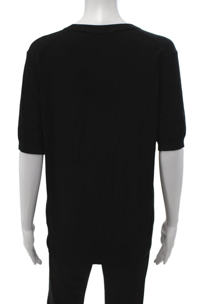 Zara Women Pullover Black Short Sleeve Crew Neck Size XL
