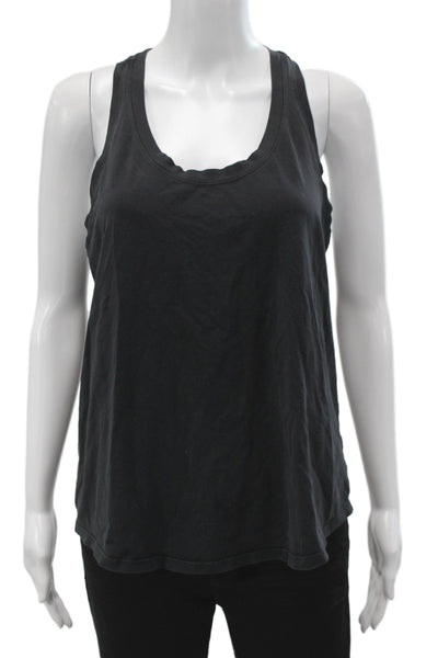 Lululemon Womens Black Scoop Neck Sleeveless Tank Cotton Athleisure Size S
