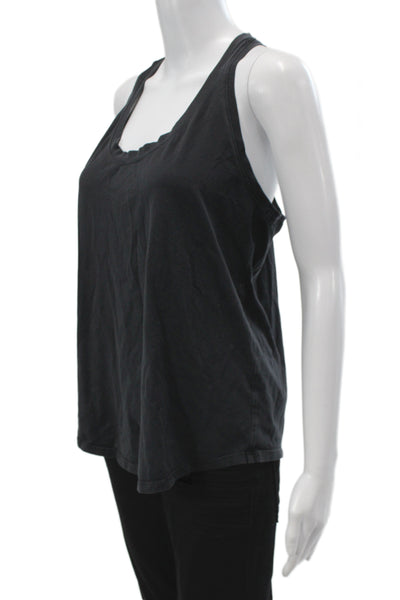 Lululemon Womens Black Scoop Neck Sleeveless Tank Cotton Athleisure Size S