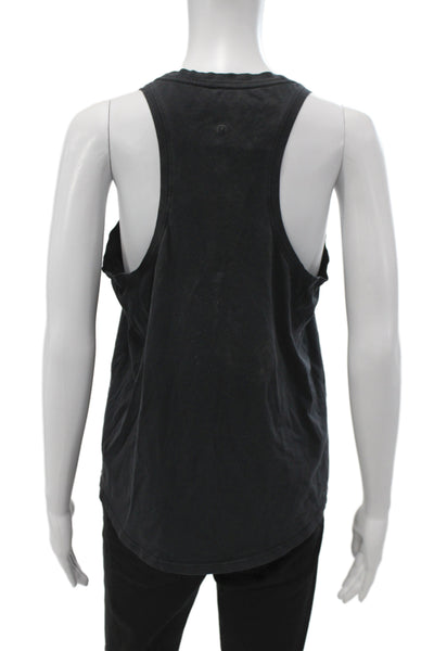 Lululemon Womens Black Scoop Neck Sleeveless Tank Cotton Athleisure Size S