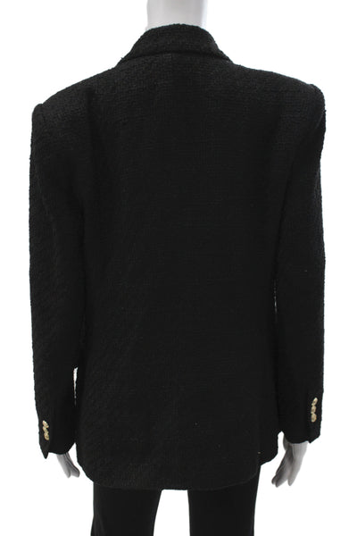 Zara Women Basic Jacket Black Button Long Sleeve Acrylic Size XL
