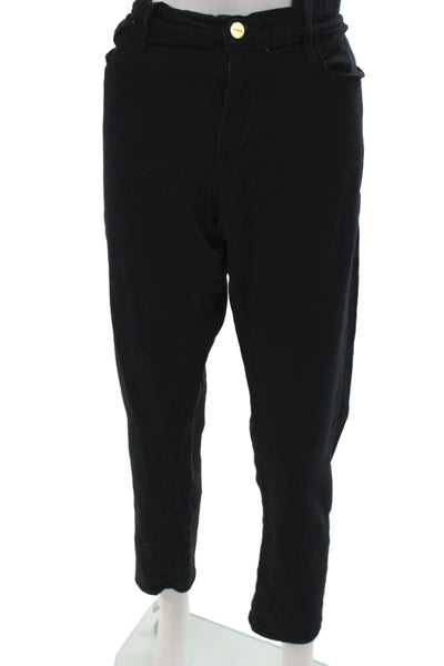 Frame Womens Straight Jeans Black Cotton Button Inseam 26 Size 33