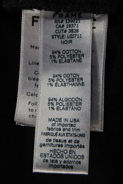 Frame Womens Straight Jeans Black Cotton Button Inseam 26 Size 33
