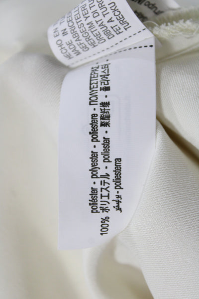 Zara Women Ivory High Neck Tunic Blouse Long Sleeve Tie Polyester Size XS