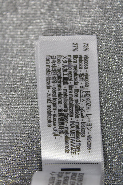 Zara Women Basic Silver Metallic Round Neck Tank Size S