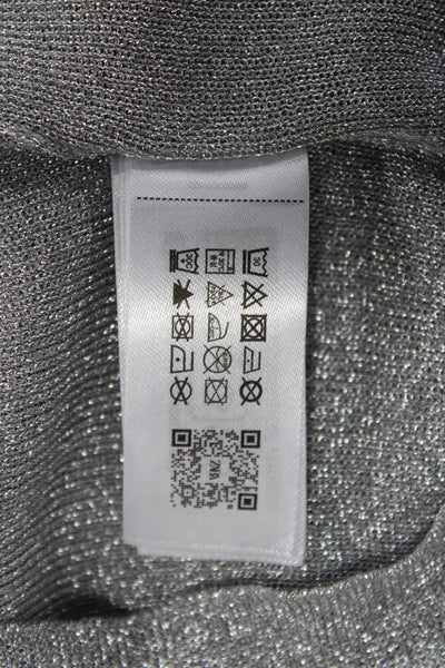 Zara Women Basic Silver Metallic Round Neck Tank Size S