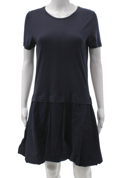 COS Womens T-Shirt Dress Blue Cotton Short Sleeve Crew Neck Mini Size S