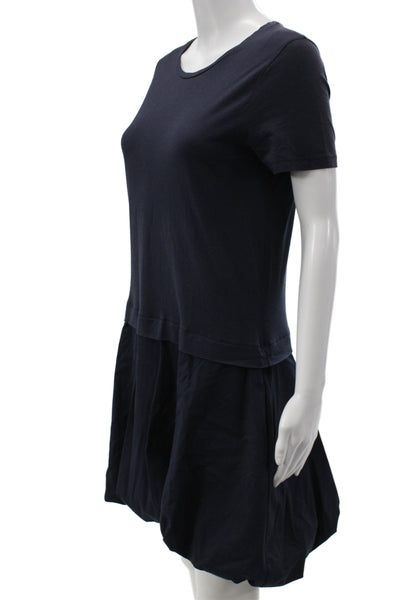 COS Womens T-Shirt Dress Blue Cotton Short Sleeve Crew Neck Mini Size S