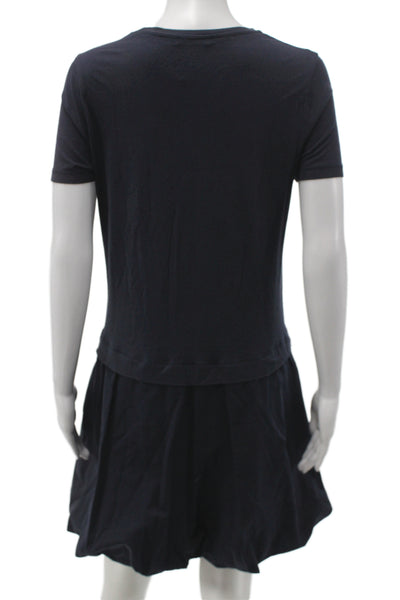 COS Womens T-Shirt Dress Blue Cotton Short Sleeve Crew Neck Mini Size S