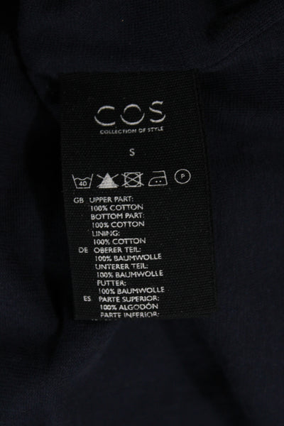 COS Womens T-Shirt Dress Blue Cotton Short Sleeve Crew Neck Mini Size S