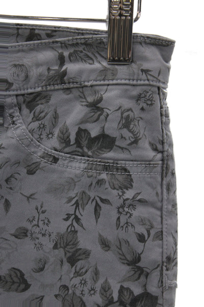 J Brand Womens Skinny Floral Jeans Gray Cotton High Rise Size 26