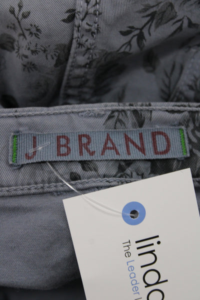 J Brand Womens Skinny Floral Jeans Gray Cotton High Rise Size 26