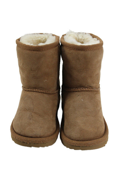 Ugg Girls Classic Sherpa Interior Slip On Boots Brown Size 8